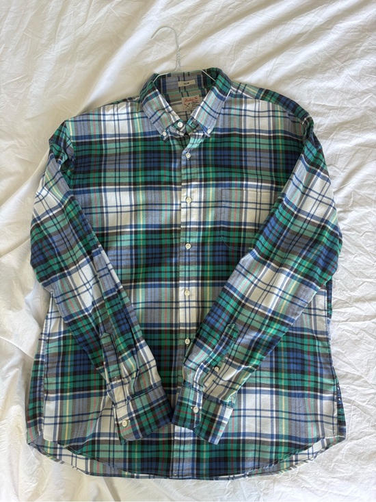 J. Crew Other - J.Crew Men's Broken-In Organic Cotton Oxford Shirt Plaid Size XL - Like New